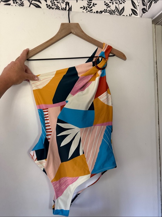 Other - One-Shoulder Multicolor Graphic Print One-Piece Swimsuit
